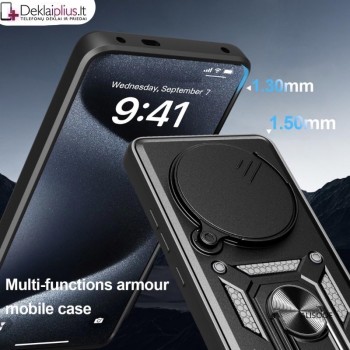 5in1 smūgiams atsparus dėklas su uždaromu dangteliu - juodas (Realme 14 Pro 5G) 5in1 smūgiams atsparus dėklas su uždaromu dangteliu - juodas (Realme 14 Pro 5G)